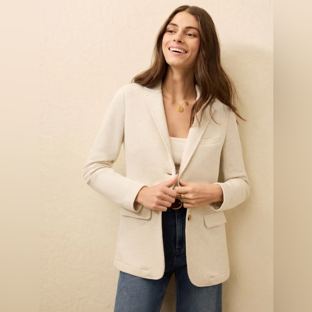Faherty Heather Grey Inlet Knit Blazer